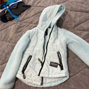 Justice Light blue  Hooded Jacket with Black Accents